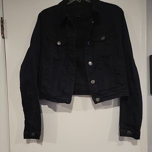 VIP BLACK DENIM CROP JACKET